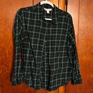 2/$15: Old Navy Green Plaid Button Down Shirt